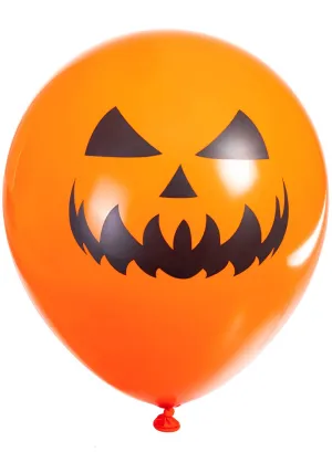 Jack o' Lantern Print Orange 8 Pack 30cm Latex Balloons