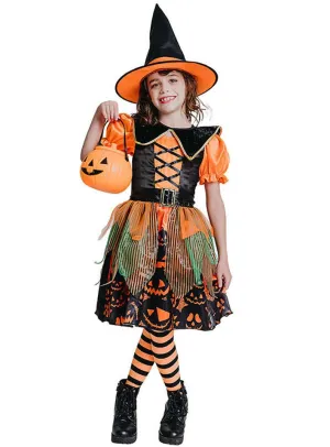 Jack O Lantern Witch Girls Halloween Costume