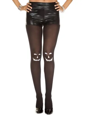 Jack O Lantern Womens Black Halloween Stockings