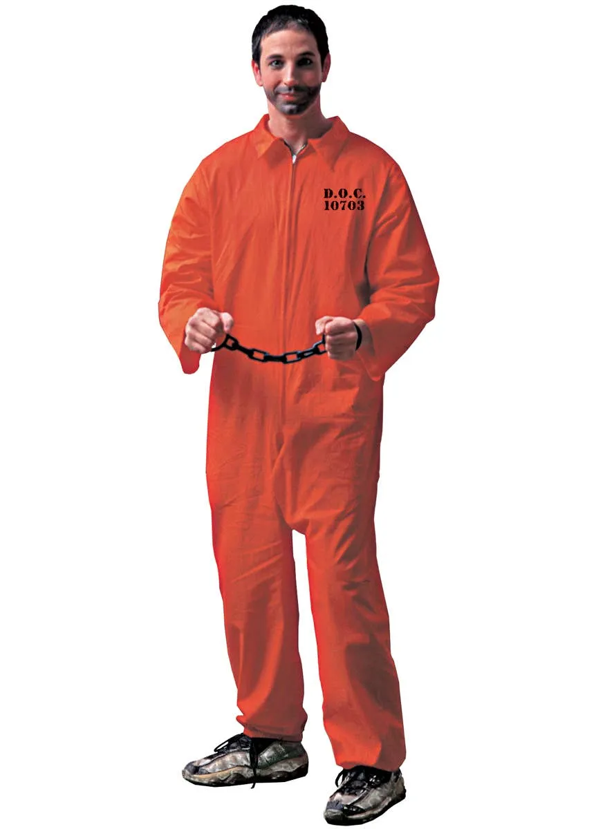 Jail Bird Mens Orange Costume Jumpsuit