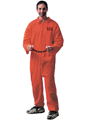 Jail Bird Mens Orange Costume Jumpsuit