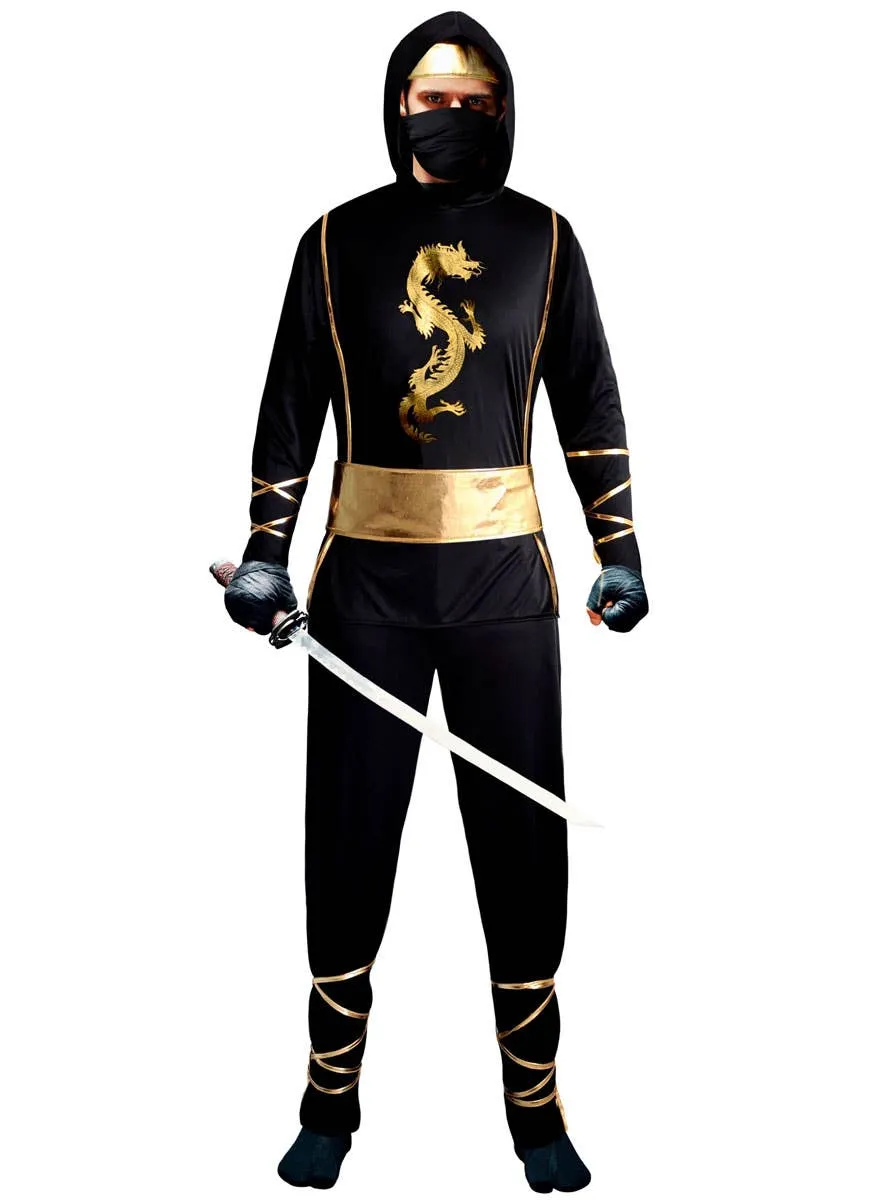 Japanese Golden Dragon Ninja Mens Costume