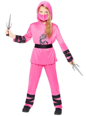Japanese Pink Dragon Ninja Girls Costume