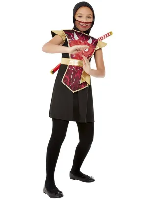 Japanese Red Ninja Warrior Girls Costume