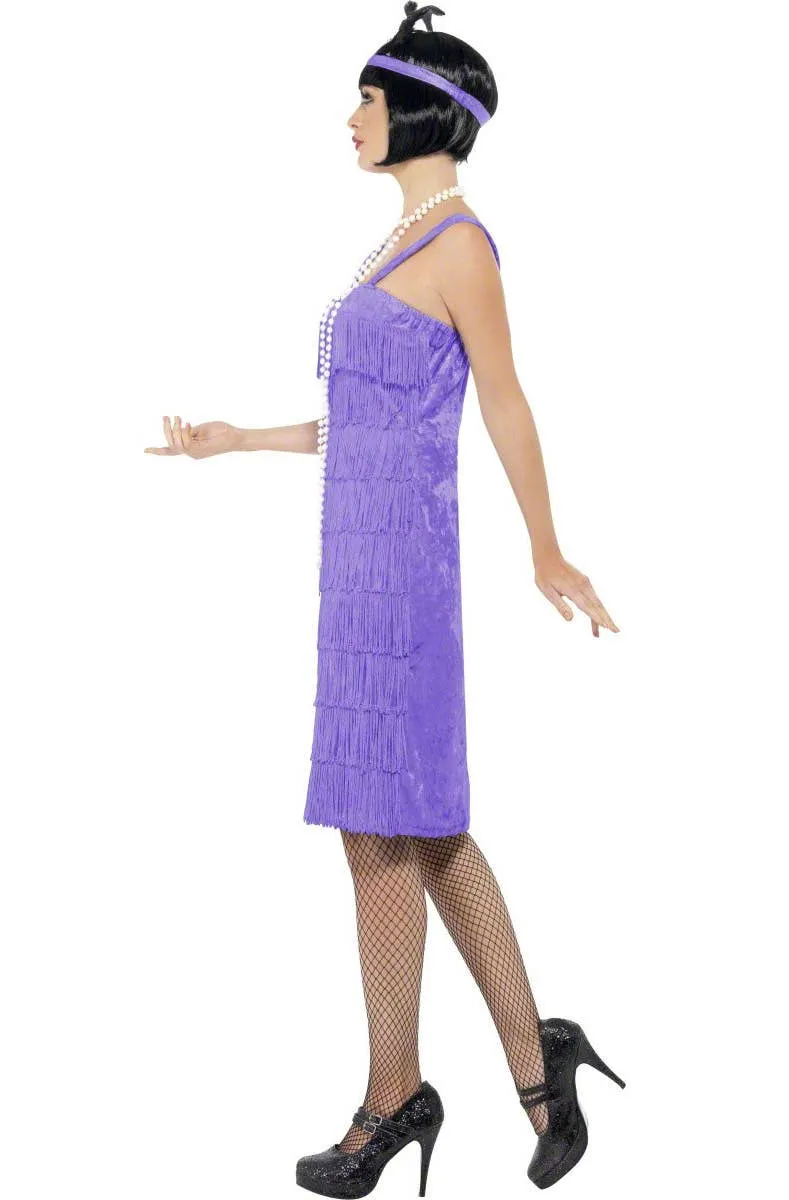 Jazz Flapper Womens Purple 1920s Costume