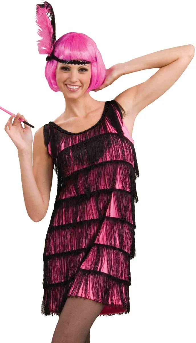 Jazzy Pink Flapper Womens 1920s Costume