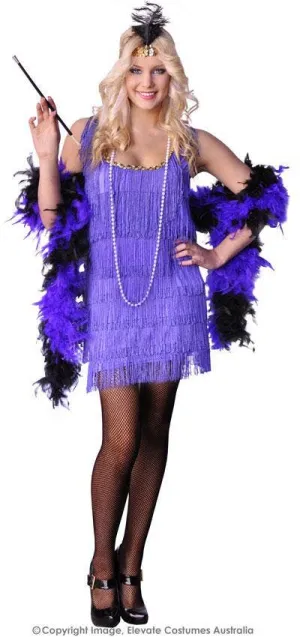 Jazzy Womens Purple 1920s Flapper Dress Costume
