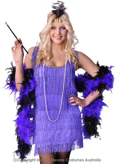 Jazzy Womens Purple 1920s Flapper Dress Costume