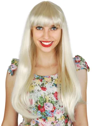 Jessica Long Straight Blonde Costume Wig with Fringe
