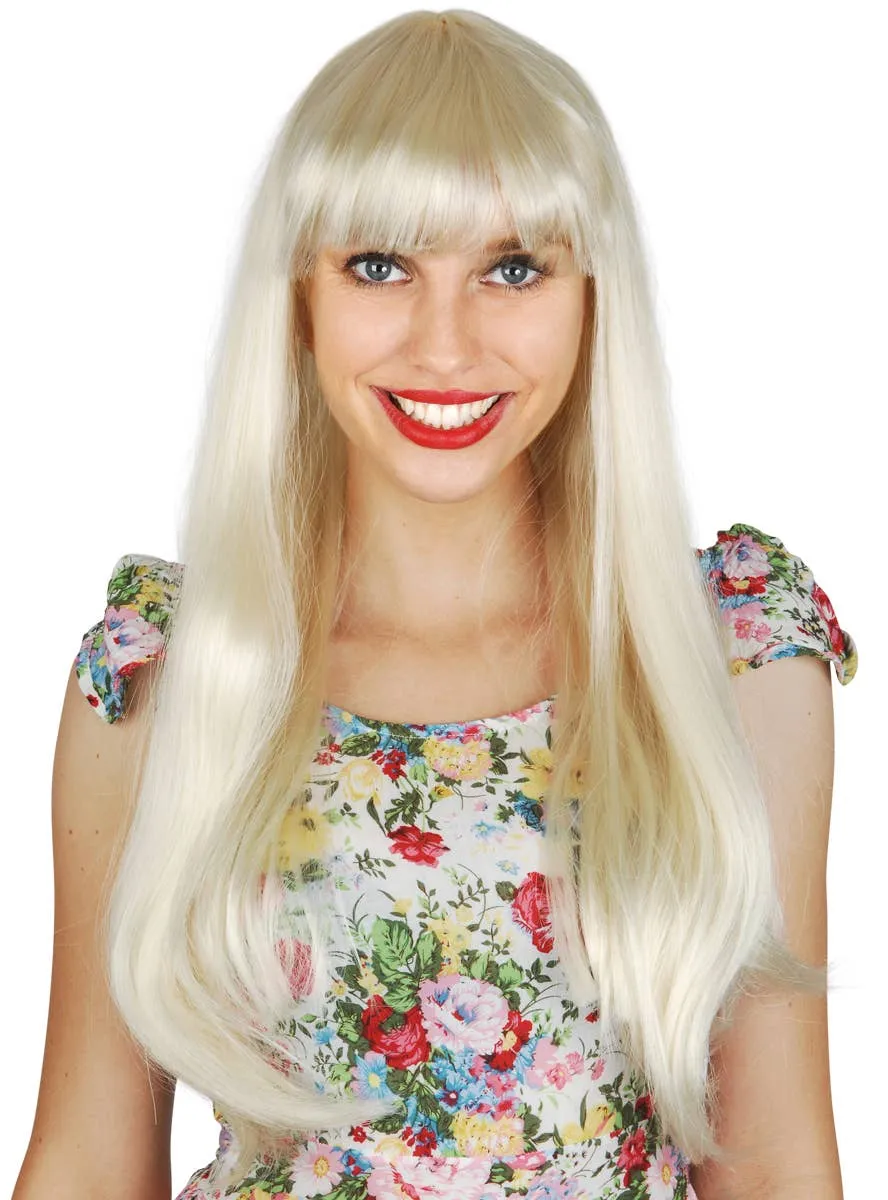 Jessica Long Straight Blonde Costume Wig with Fringe