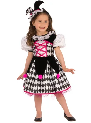 Jester Toddler Girls Harlequin Fancy Dress Costume