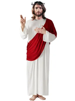 Jesus Christ Long White Mens Religious Robe Dress Up Costume