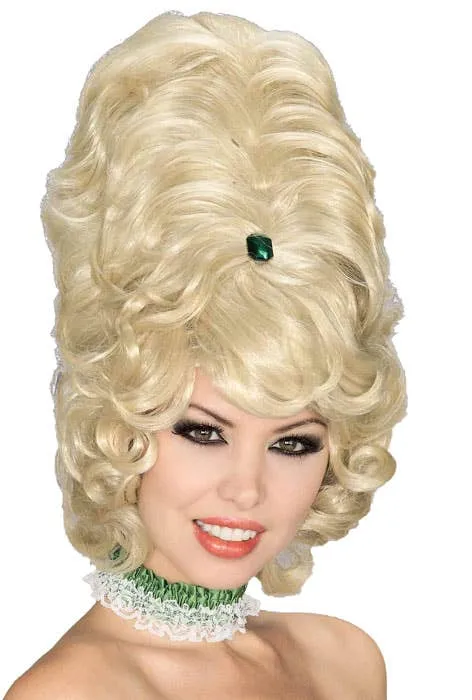 Jewelled Blonde 1960s Beehive Womens Costume Wig