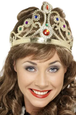 Jewelled Gold Crown Costume Accessory