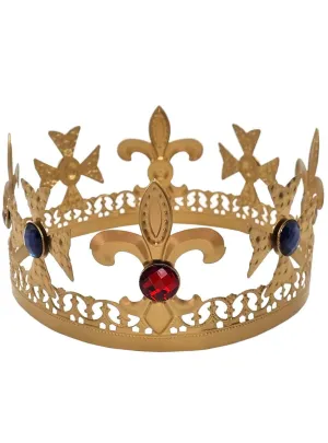 Jewelled Gold Fleur de Lis Costume Crown