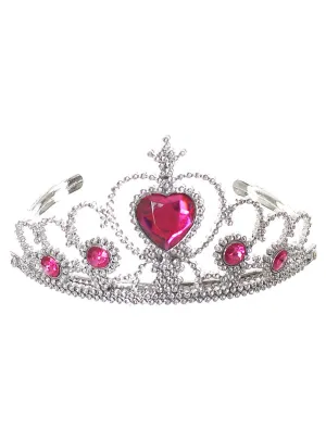 Jewelled Hot Pink and Silver Princess Costume Tiara
