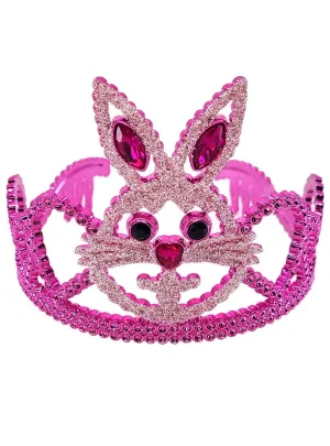 Jewelled Hot Pink Girls Easter Bunny Costume Tiara