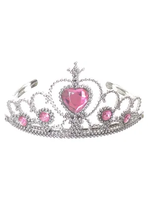 Jewelled Light Pink and Silver Princess Costume Tiara