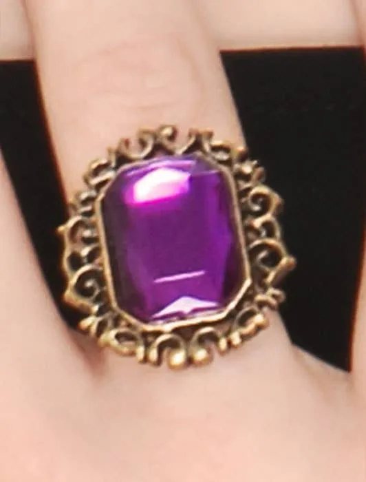 Jewelled Purple Halloween Costume Ring