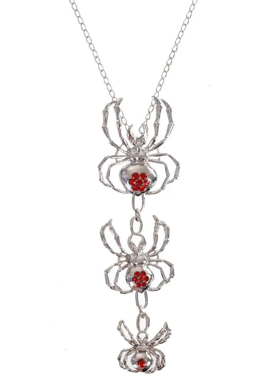 Jewelled Redback Spiders Halloween Costume Necklace