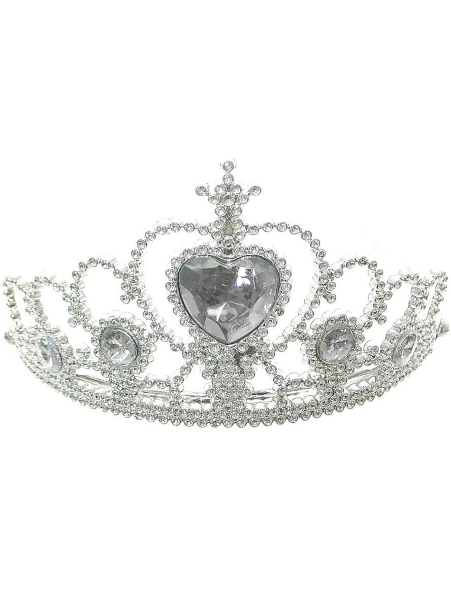Jewelled Silver Girls Princess Costume Tiara