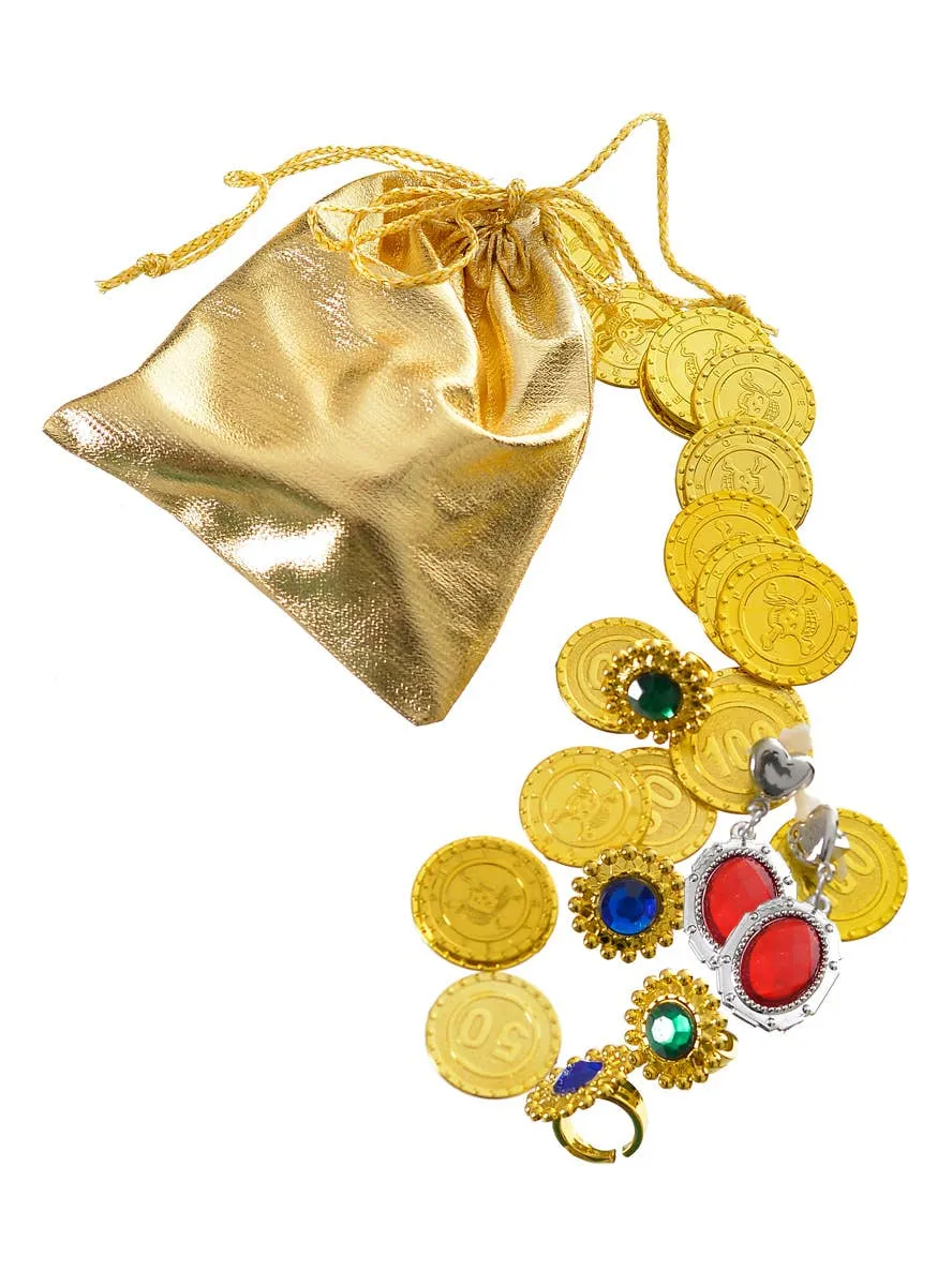 Jewels and Coins Gold Pouch Costume Accessory