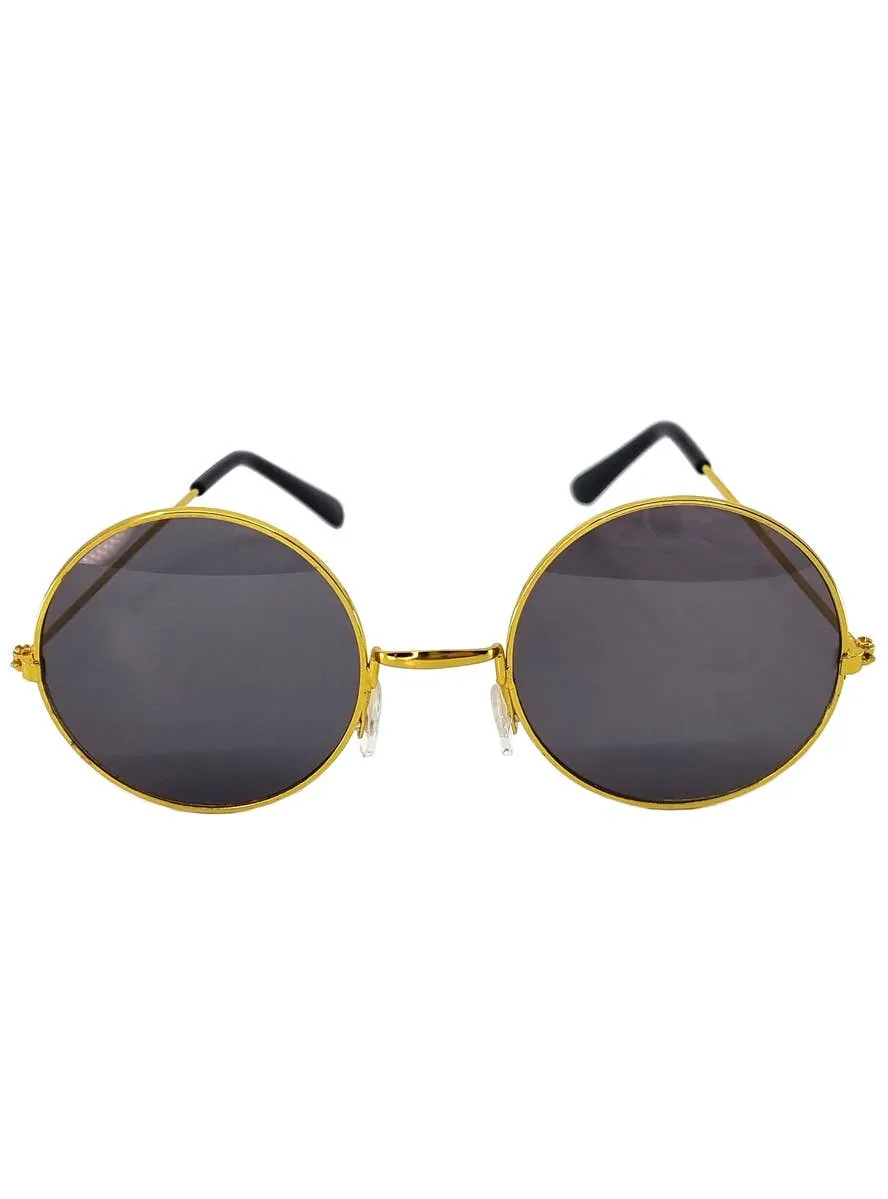 John Lennon Round Black Teashade Hippie Sunglasses