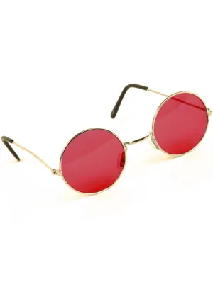 John Lennon Round Red Teashade Hippie Sunglasses