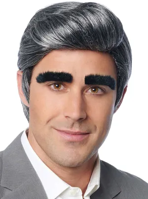 Johnny Rose Style Mens Grey Costume Wig and Eyebrows