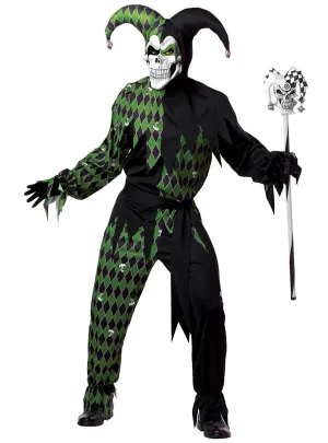 Jokes On You Mens Green Jester Halloween Costume