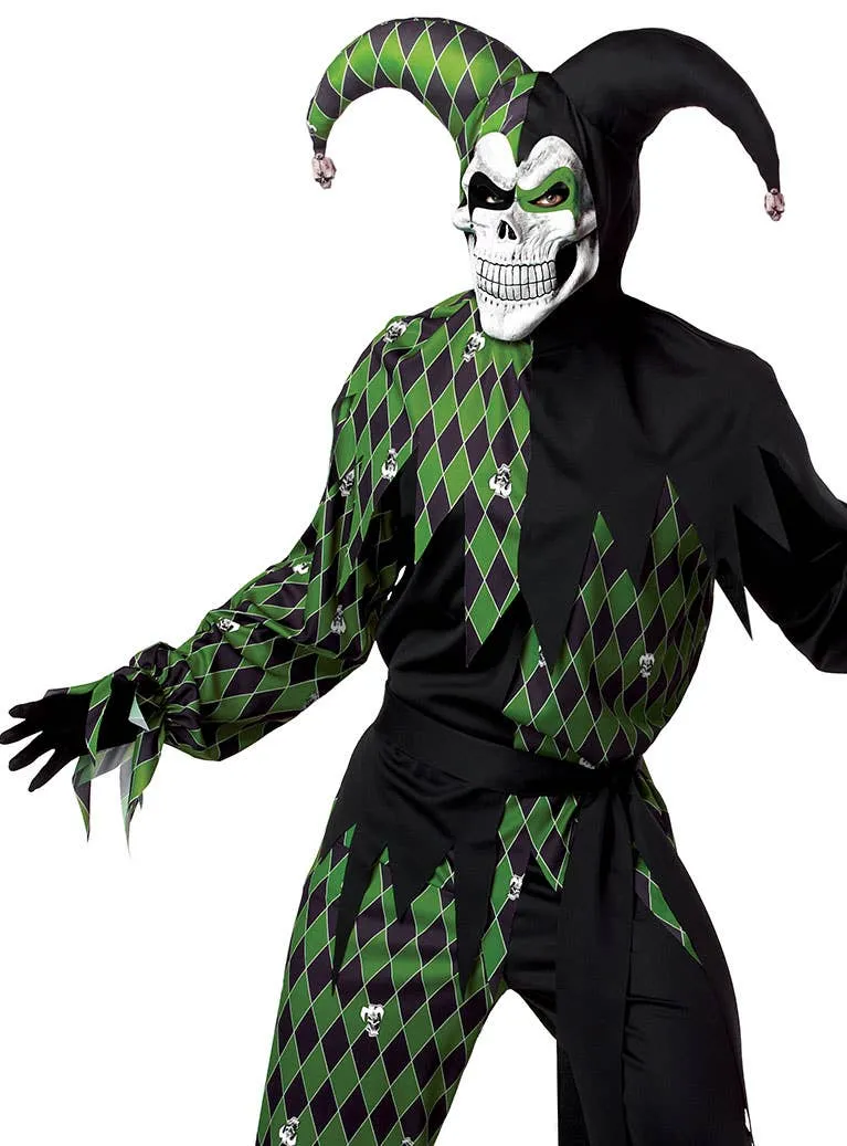 Jokes On You Mens Green Jester Halloween Costume