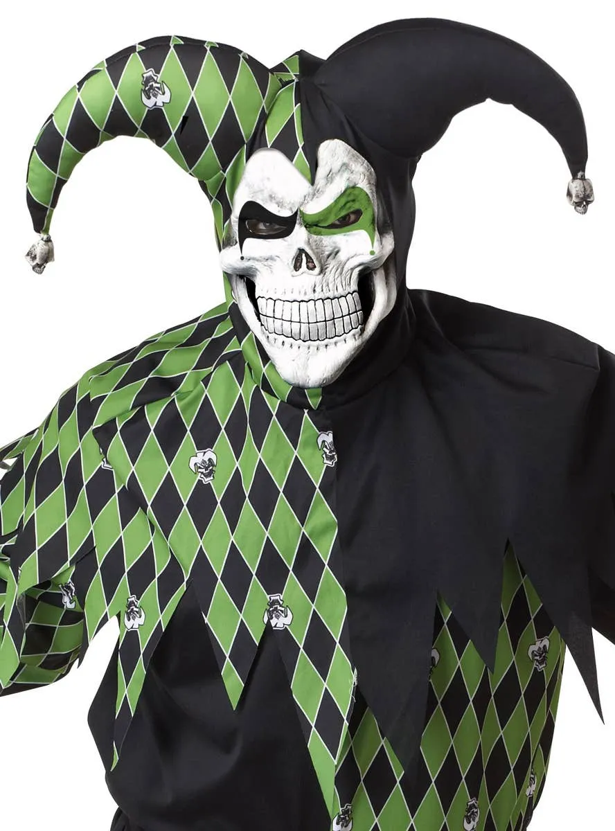 Jokes On You Mens Green Jester Halloween Costume