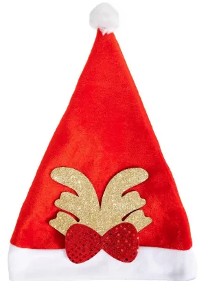 Jolly Red and Gold Christmas Santa Hat