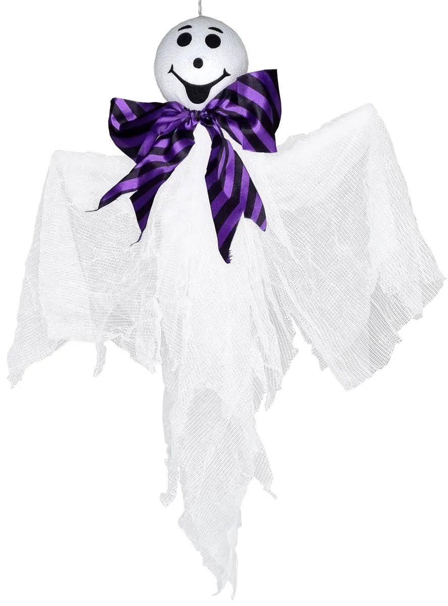 Joyful White Ghost Hanging Child Friendly Halloween Decoration