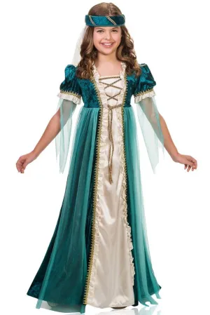 Juliet Emerald Green Girls Deluxe Medieval Costume