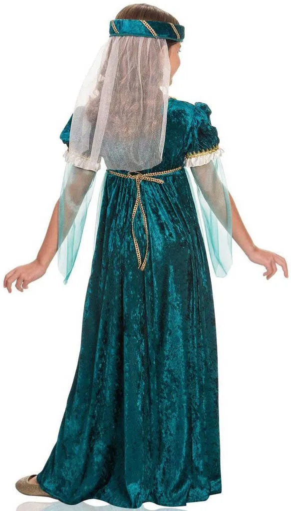 Juliet Emerald Green Girls Deluxe Medieval Costume
