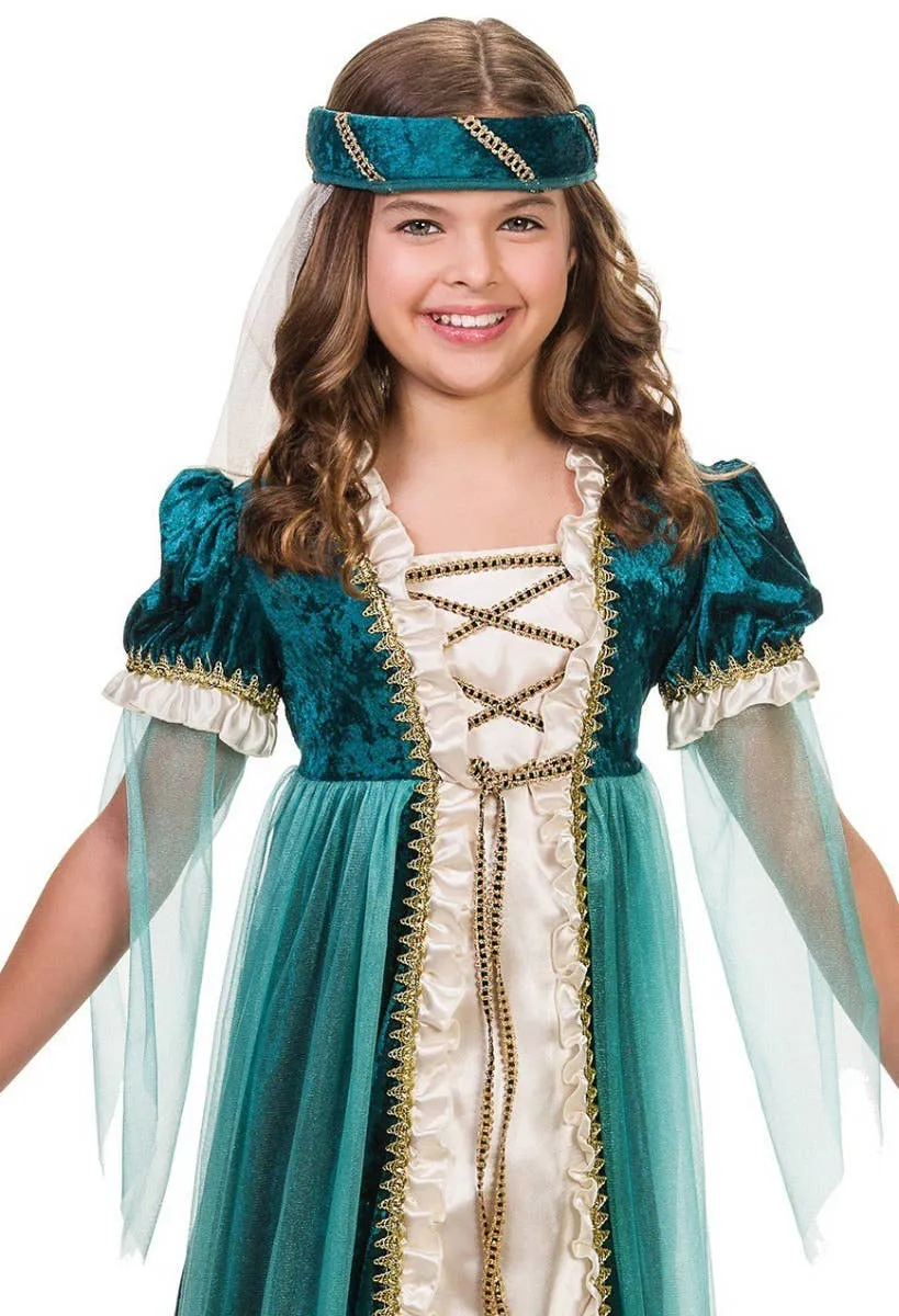 Juliet Emerald Green Girls Deluxe Medieval Costume