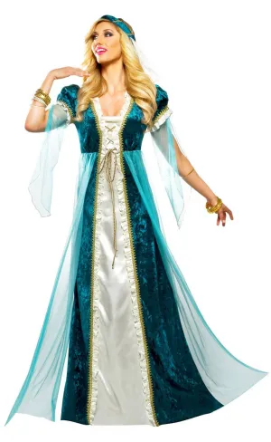 Juliet Womens Deluxe Emerald Green Renaissance Costume