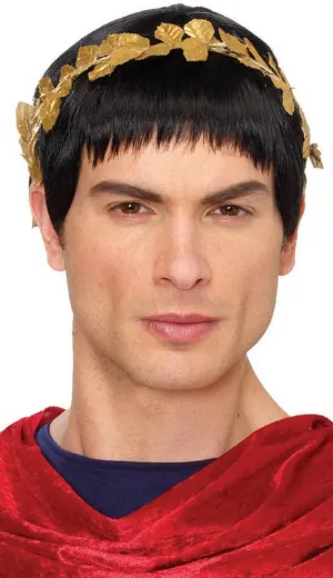 Julius Caesar Mens Short Black Costume Wig