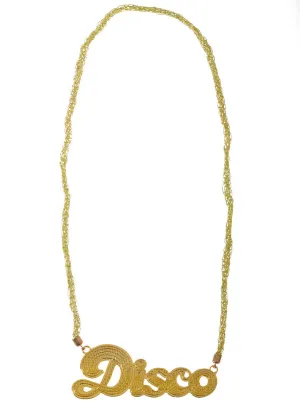 Jumbo 1970s Gold Disco Costume Jewellery Necklace