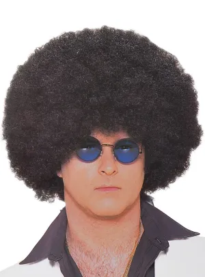 Jumbo Black 1970s Mens Afro Costume Wig