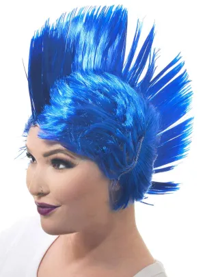 Jumbo Blue Adults Punk Mohawk Costume Wig