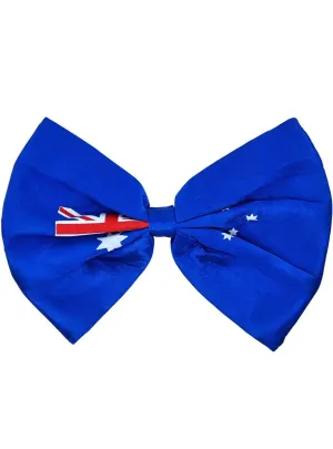 Jumbo Blue Satin Australian Flag Bow Tie