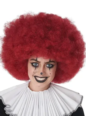 Jumbo Burgundy Red Unisex Adults Clown Afro Costume Wig