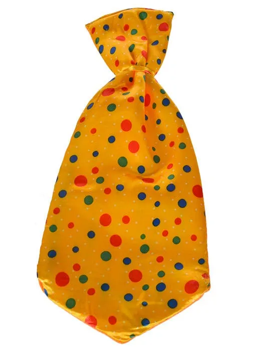 Jumbo Clown Neck Tie in Yellow with Spots