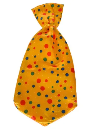 Jumbo Clown Neck Tie in Yellow with Spots