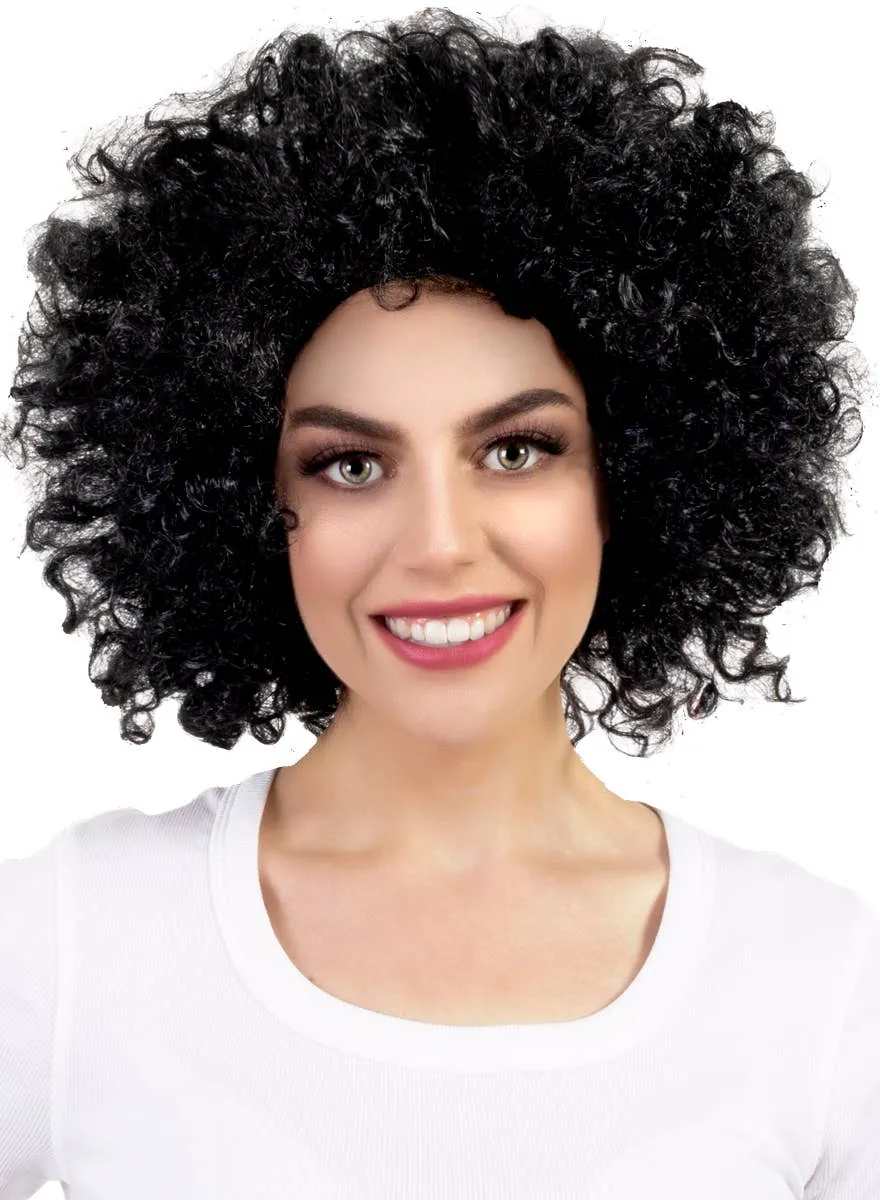 Jumbo Curly Black Afro Adults Costume Wig