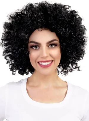 Jumbo Curly Black Afro Adults Costume Wig