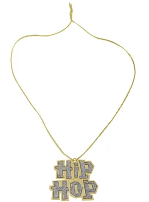 Jumbo Gold with Silver Glitter Hip Hop Costume Necklace