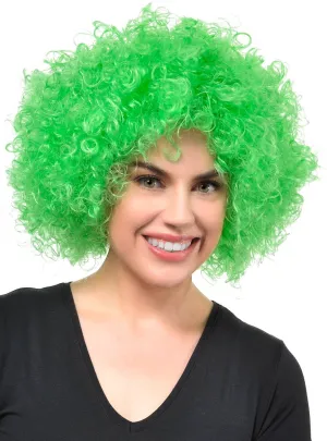 Jumbo Green Adults Curly Afro Costume Wig